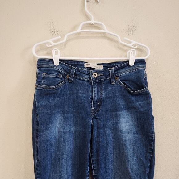 Levi Strauss Curvy #529 Skinny Leg Jeans Dark Blue Denim Mid Rise Size 12 - Picture 5 of 11